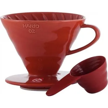 Dripper Hario Dripper V60-02 červený keramický