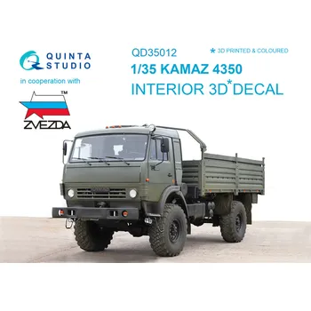 Plastikový model Quinta studio 1/35 KAMAZ 4350 3D-Printed & colour interior (ZVE)