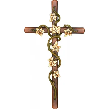 Vánoční dekorace Ornatis Kříž s břečťanem Provedení: Malované, Velikost Kříže: 20 cm