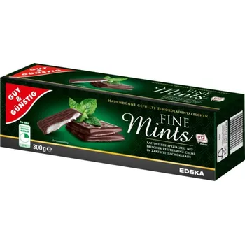 Čokoláda GG MÁTOVÉ KOLÁČKY V JEMNĚ HOŘKÉ ČOKOLÁDĚ 300G