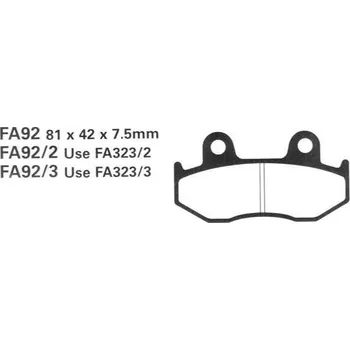 Brzdový komplet EBC FA92 R sintrované brzdové destičky pro motorku