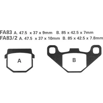 Brzdový komplet EBC FA83/2 TT karbonové brzdové destičky pro motorku
