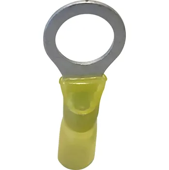 Kabelové oko TRU COMPONENTS 1583115 kulaté kabelové oko se smršťovací bužírkou Průřez (max.)=6 mm² částečná izolace žlutá 1 ks