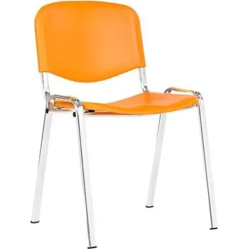 Židle konferenční Taurus PC ISO, chromovaný rám, oranžová