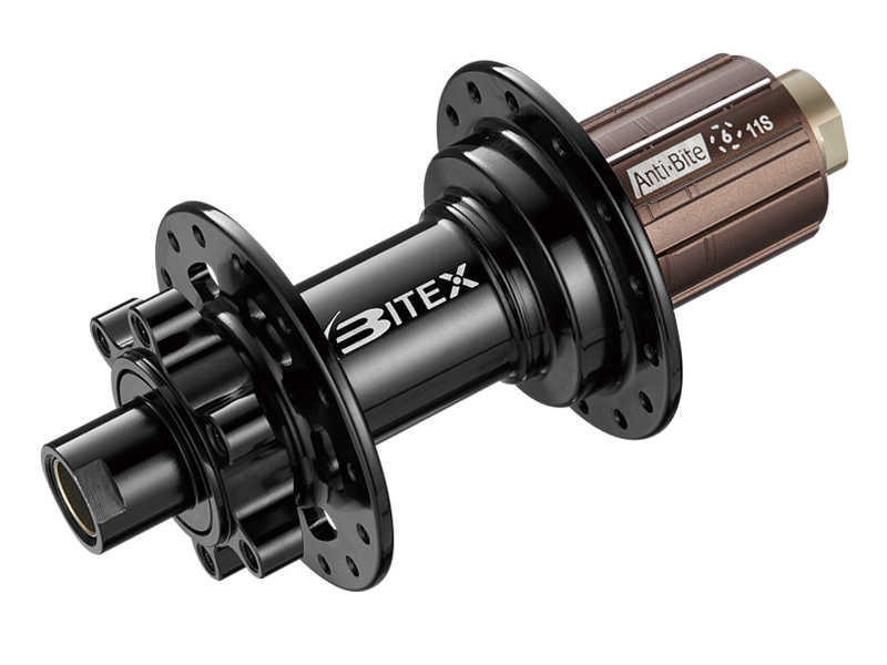 Zadní MTB náboj Bitex MTR12, Shimano 11s, J-Bend, černý, Ořech: SRAM XX1