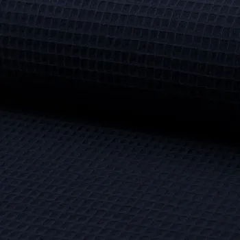 Bavlna vafle tmavě modrá, š.145