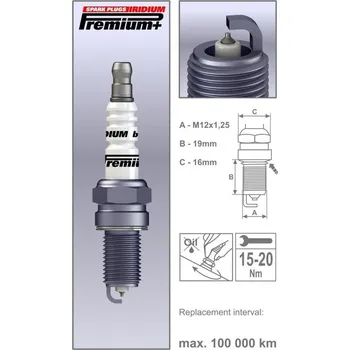 Elektroinstalace pro motocykl Zapalovací svíčka P38 řada Premium Iridium+, BRISK - Česká Republika