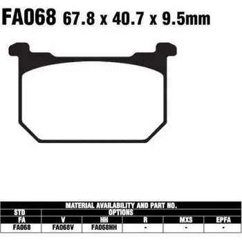 Brzdový komplet EBC FA68 HH sintrované brzdové destičky pro motorku