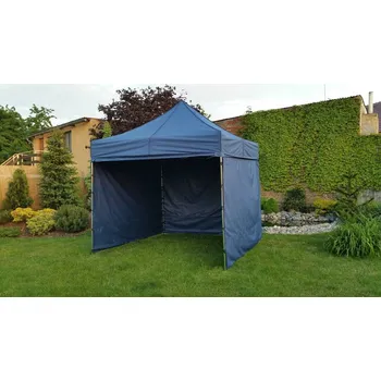 Stan Nůžkový stan 4x6 PROFI STEEL + 3 boky, 2 vaky, markýza - 23 barev - Tmavě modrá