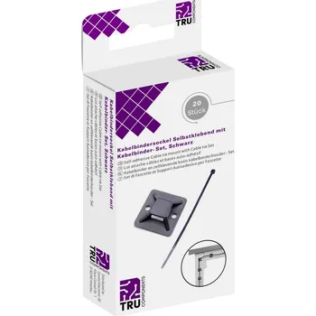 Stahovací páska TRU COMPONENTS T1904CA039, sada stahovacích pásek, 2.50 mm, 100 mm, černá, 20 díly