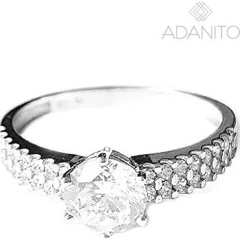 Prsten Zlatý prsten z bílého zlata se zirkony