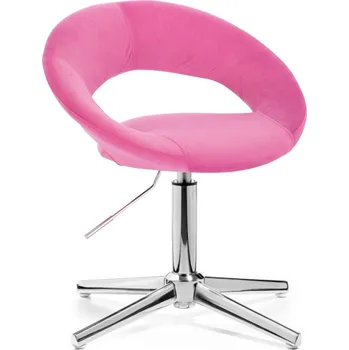 LuxuryForm DESIGN Židle NAPOLI VELUR na stříbrném kříži - růžová