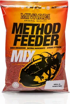 Návnadová surovina Mivardi Method Feeder Mix 1 kg Krill & Robin Red