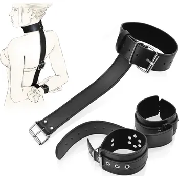 POSTROJ NA KRK, KOŽENÁ POUTA A OBOJEK - SVAZOVÁNÍ RUKOU ZEZADU - BDSM