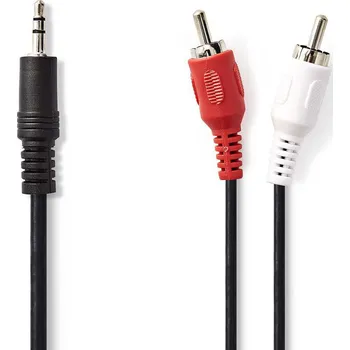 Audio kabel NEDIS Stereofonní Audio Kabel | 3,5mm Zástrčka – 2x RCA Zástrčka | 5 m | Černý