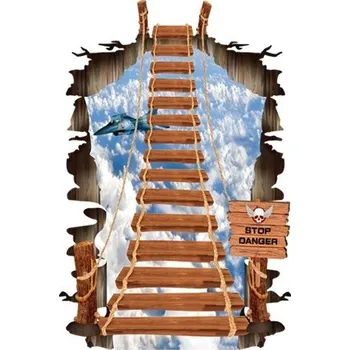 Samolepící dekorace Živá Zeď Samolepka na zeď 3D Lávka v oblacích105 x 67 cm