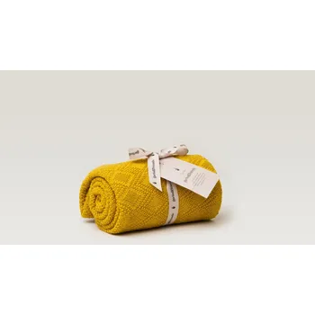 Dětská deka Garbo&Friends Crochet Ollie Cotton Blanket Mustard