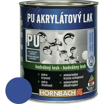Lak na dřevo Barevný lak Hornbach PU akrylátový na vodní bázi 0,375 l enciánová modř hedvábný lesk
