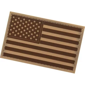 Nášivka 101 INC PVC 3D nášivka "vlajka USA" - desert