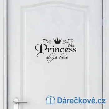 Samolepící dekorace Samolepka na zeď Princess, Barva černá