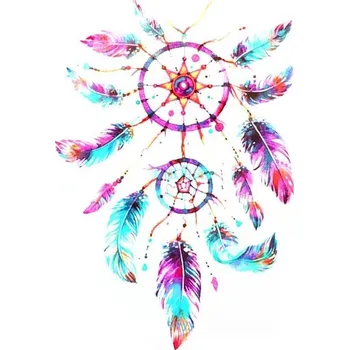 Odstranitelné tetování Barevné dočasné tetování na záda, lopatku, lýtko, lapač snů, peříčka
