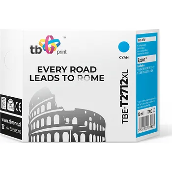 Počítač Ink. kazeta TB kompatibilní s Epson WF-3620 T2712 XL , nová, Cyan