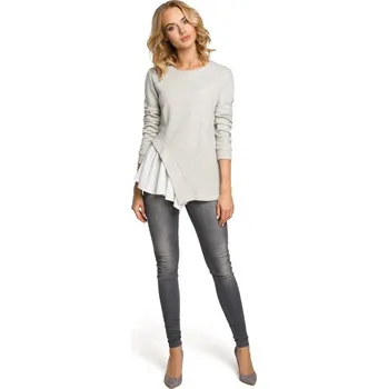 Dámská halenka M333 Asymetrická vrstvená halenka - světle šedá EU XXL