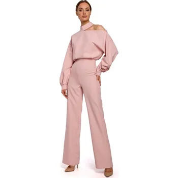 Dámský overall M528 Kombinéza s rukávy Bishop - pudrová EU XXL