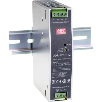 spínaný zdroj MEAN WELL DDR-120D-24 DC/DC měnič napětí na DIN lištu 24 V/DC 5 A 120 W Počet výstupů:1 x Obsah 1 ks