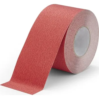 Výstražná páska Červená korundová protiskluzová páska FLOMA Standard - 18,3 x 10 cm tloušťka 0,7 mm