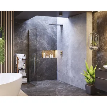 Sprchové dveře Aquatek NOBEL F1 90 - pevná boční stěna do kombinace s dveřmi, 87-89cm, sklo 8mm