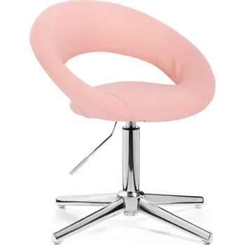 LuxuryForm DESIGN Kosmetická židle NAPOLI na stříbrném kříži - růžová