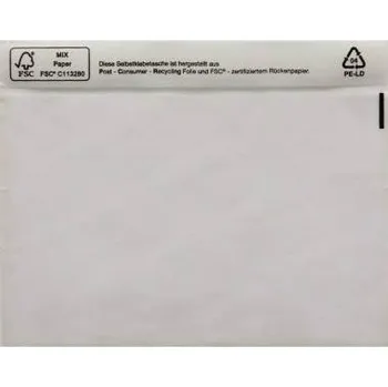 HEAD taška na dokumenty 161034500 DIN C5 transparentní se samolepicím uzávěrem 250 ks