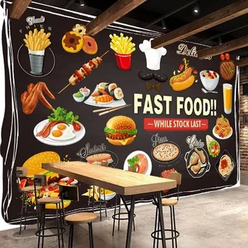 Fototapeta Solution Media 3D tapeta - Fast food restaurant MU3066 2 - Voděodolná hedvábná tkanina - Textilní tapeta lesklá - 200g/m2