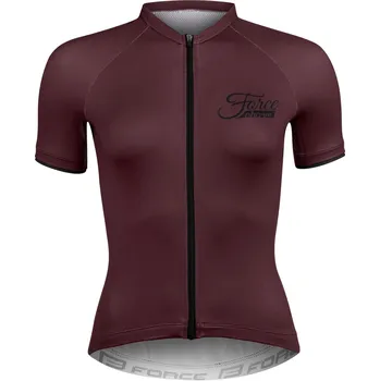 cyklistický dres Dámský dres FORCE CHARM krátký rukáv bordó L