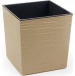 LAMELA Květináč JUKA 19x19cm vrub cappuccino