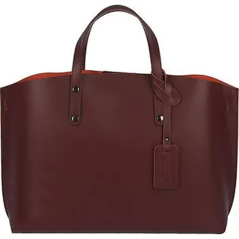 Kabelka Dámská kožená bordó kabelka 0476 (Moderní dámská kožená kabelka)