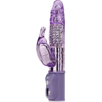 Vibrátor GELOVÝ ROTAČNÍ VIBRÁTOR PRO ŽENY S MASÁŽNÍMI KULIČKAMI A KRÁLÍČKEM - 5