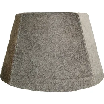 Stínidlo Stínidlo na lampu z hovězí kůže - šedo hnědá - 20*30* h 18,5cm