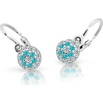 Náušnice Cutie Jewellery Dětské náušnice bílé zlato C2150B-Mint Green