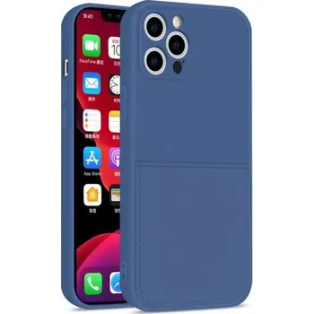 Pouzdro na mobilní telefon Ochranný kryt s kapsou na karty pro iPhone 12 Pro - tmavě modrý