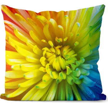 Dekorativní polštářek Foto polštář Duhové květy 40x40 cm (Velikost: 40 x 40 cm)