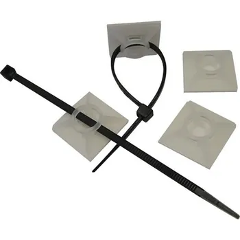 Organizace kabelů Kabelová příchytka přírodní 19x19mm samolepicí, pro pásky 3,6mm (VPU19x19), 100ks v balení