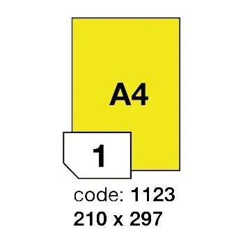 Samolepící etiketa Samolepící etikety Rayfilm Office 210x297 mm 300 archů, matně žlutá, R0121.1123D