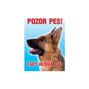 Grel nálepka pozor pes německý ovčák z profilu