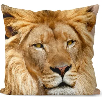 Dekorativní polštářek Polštář Lví pohled 40x40 cm (Velikost: 40 x 40 cm)