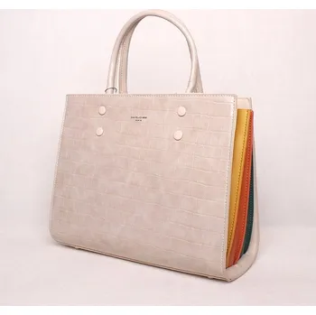 Velká světlešedá kabelka do ruky David Jones 6524-2 na formát A4