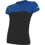 SENSOR MERINO AIR PT dámské triko kr.rukáv s knoflíky modrá/černá Velikost: S