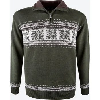 Pánský svetr KAMA L139 merino svetr, zelená Velikost: M