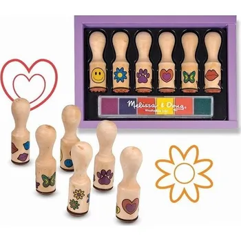 Dětské razítko Razítka dřevěná - Symboly v krabičce, 6ks (M&D)